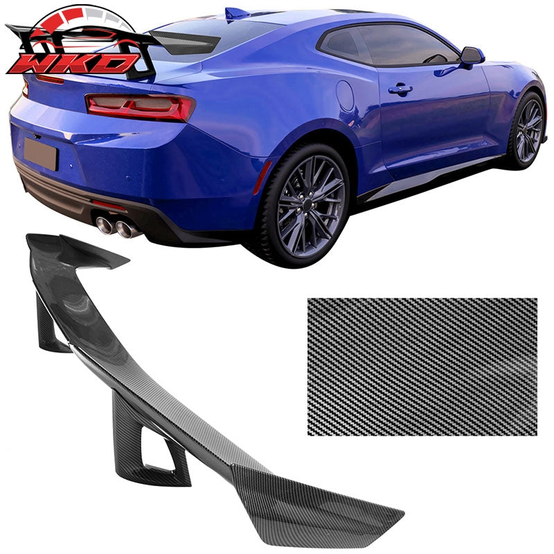 Fits 16-24 Chevy Camaro ZL1 1LE Style Rear Trunk Spoiler Wing Carbon Fiber Print