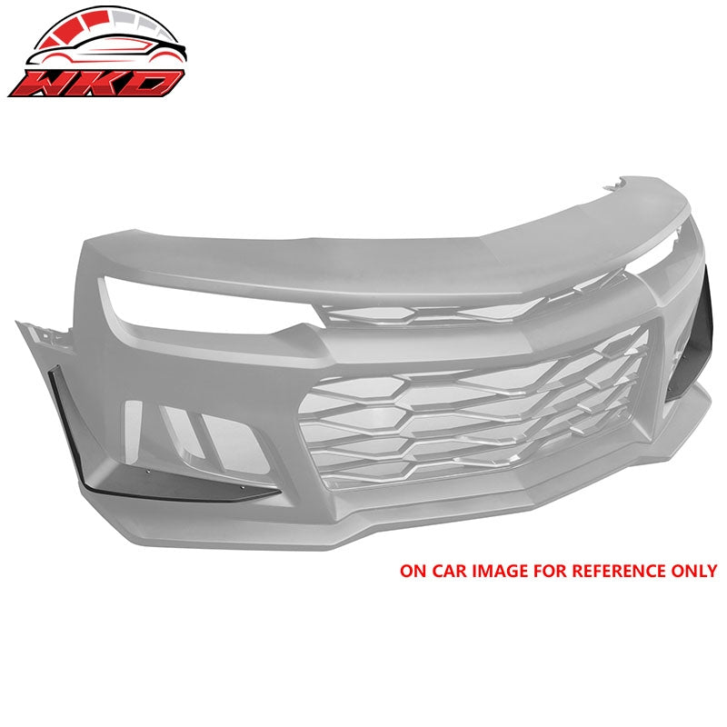 Fits 14-24 Camaro ZL1 Style Front Bumper Side Splitter Canards ABS Gloss Black