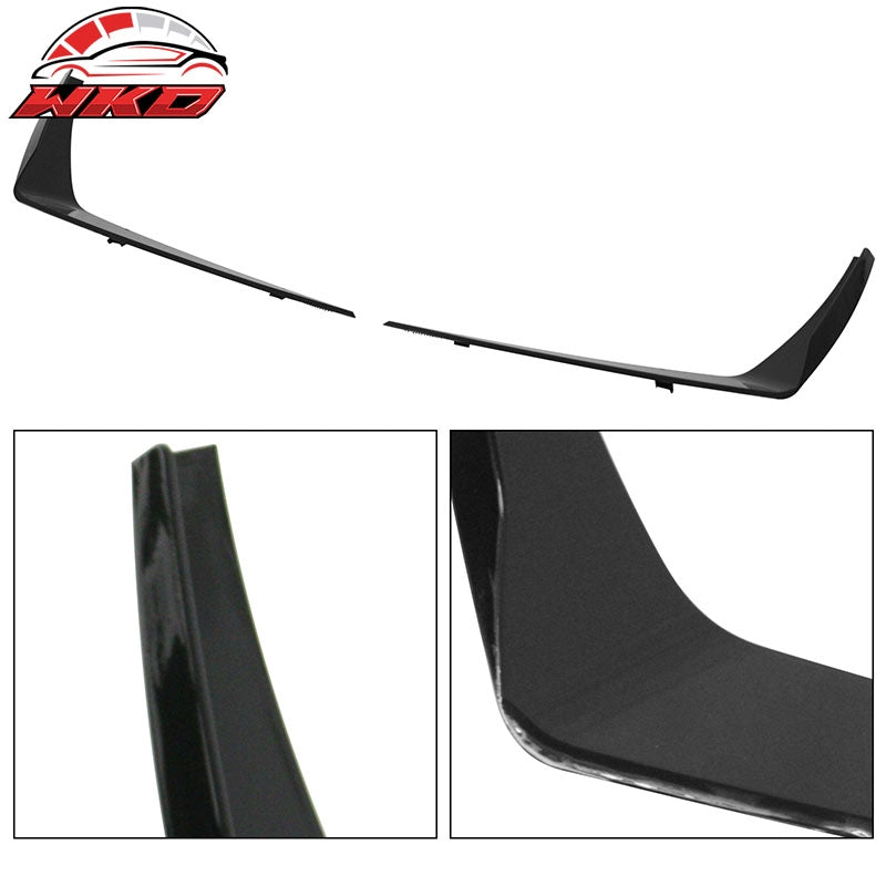 Fits 14-24 Camaro ZL1 Style Front Bumper Side Splitter Canards ABS Gloss Black