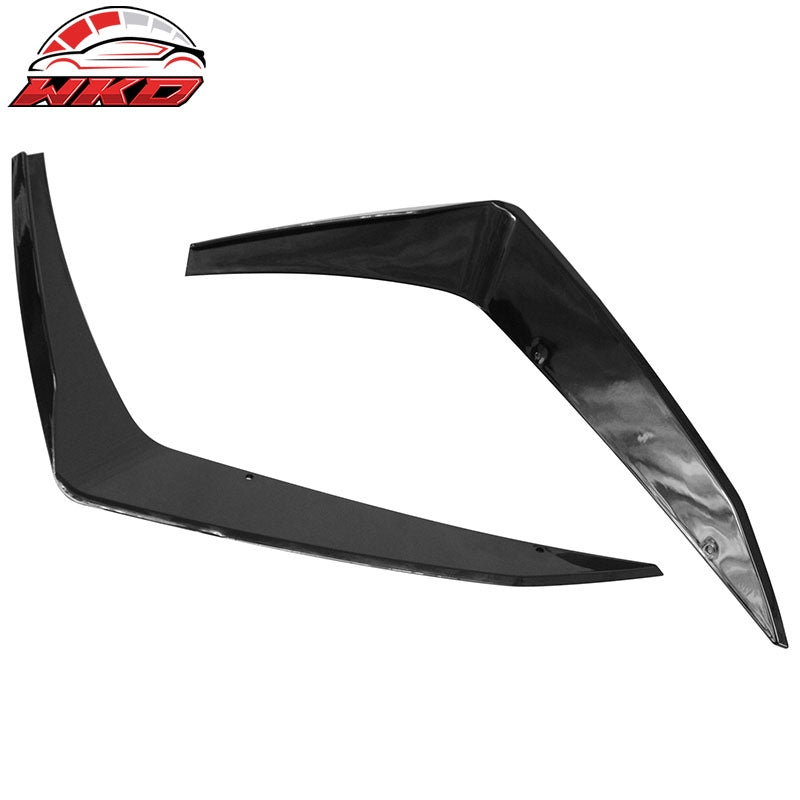 Fits 14-24 Camaro ZL1 Style Front Bumper Side Splitter Canards ABS Gloss Black