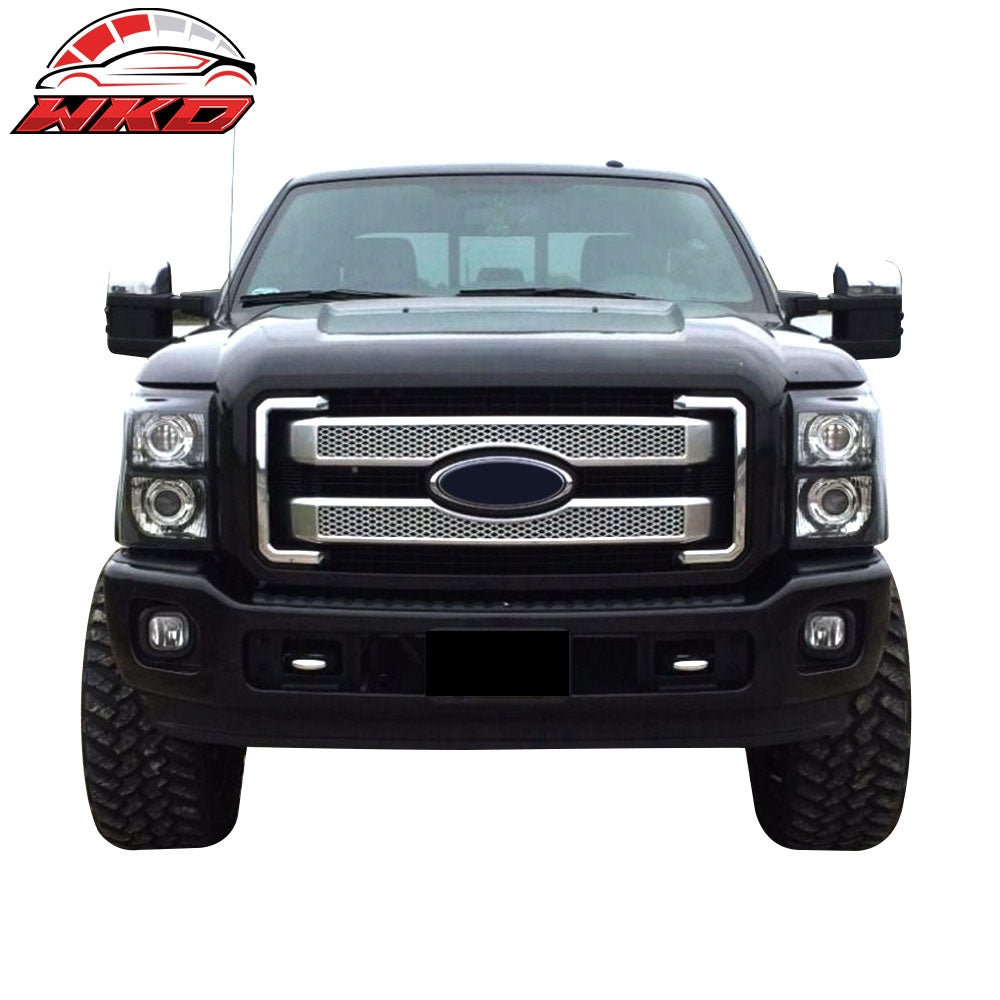 Fits 11-16 Ford F250 350 450 Super Duty 4PCS Moulding Front Mesh Grill Grille