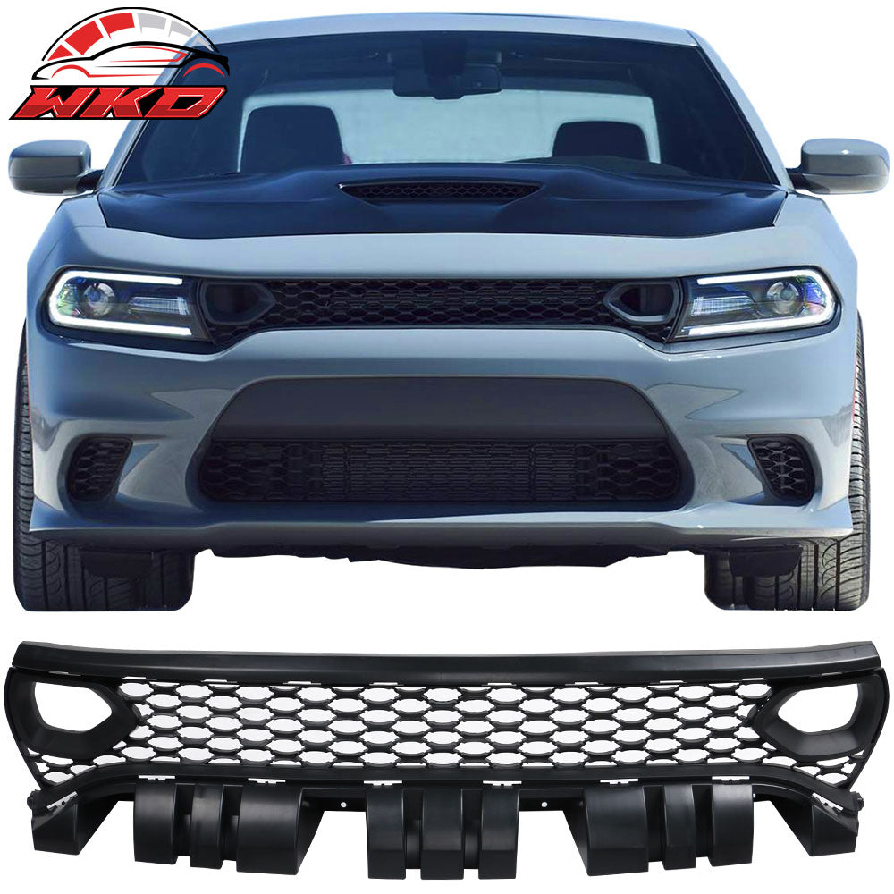 Fits 15-23 Dodge Charger SRT Scat Pack Daytona Upper Grille w/ Bezels Dual Inlet