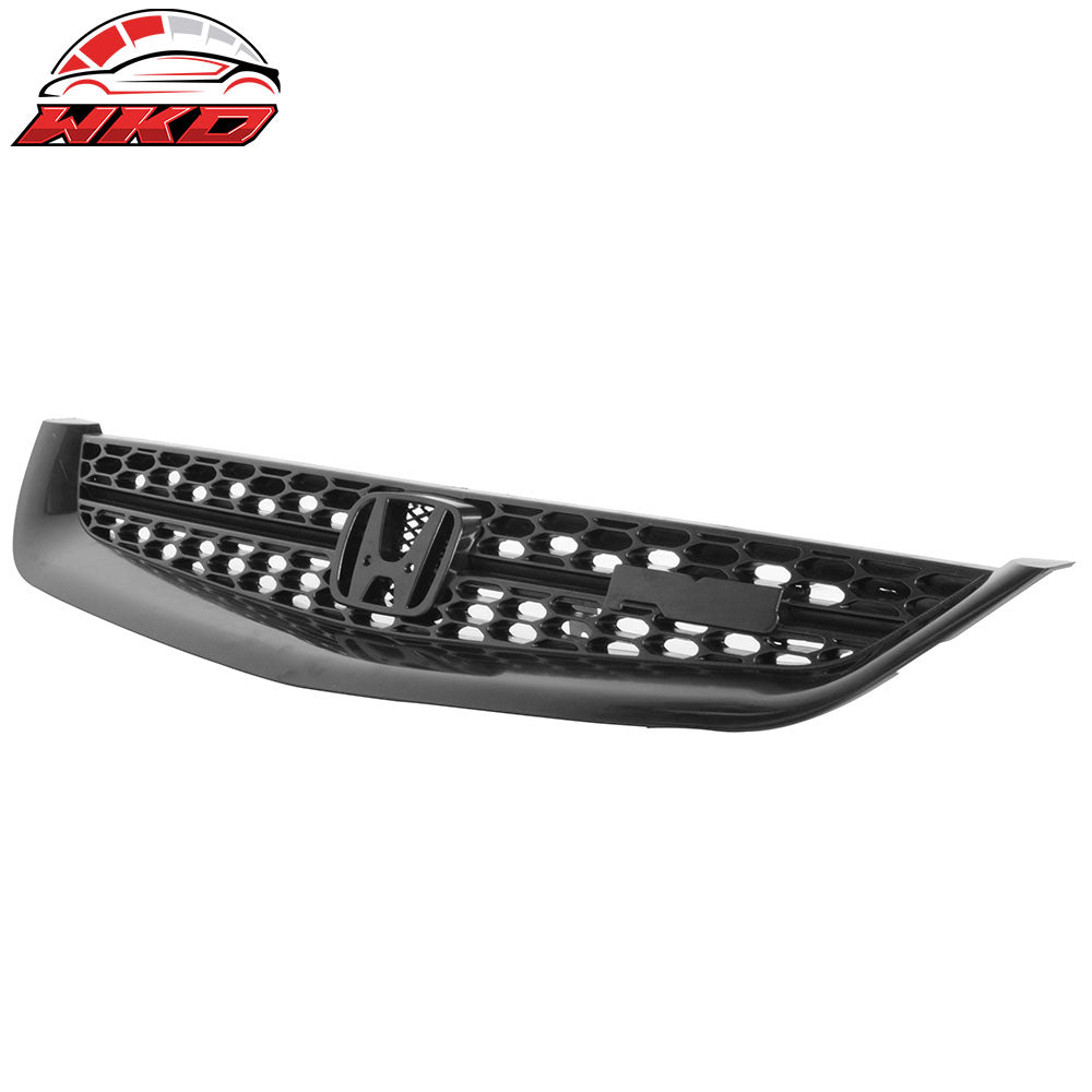 Fit 01-03 Honda Civic RS Style Unpainted Black Front Upper Hood Grille Grill ABS