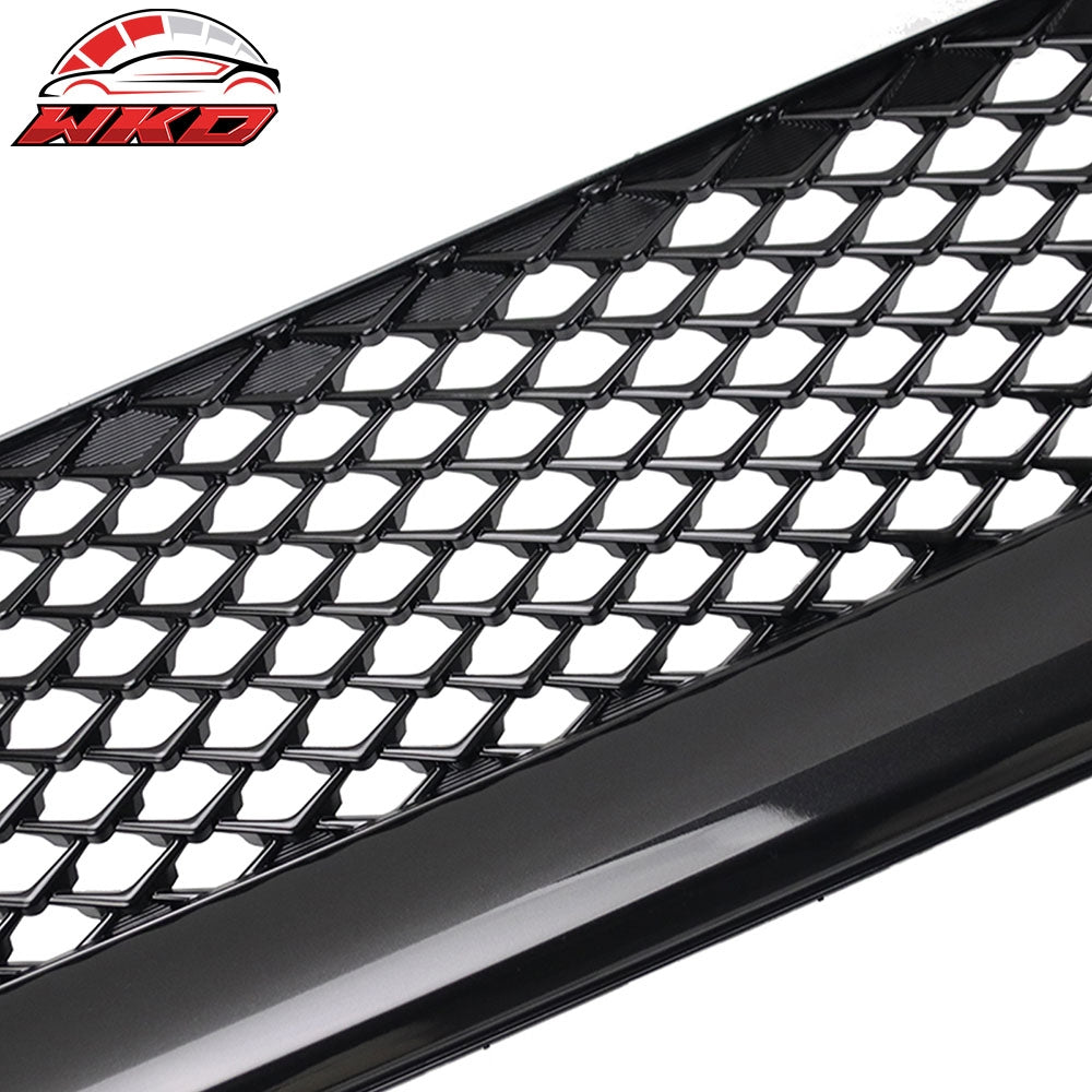 Fits 15-17 Subaru WRX STI JDM Style Front Bumper Upper Grille Gloss Black ABS