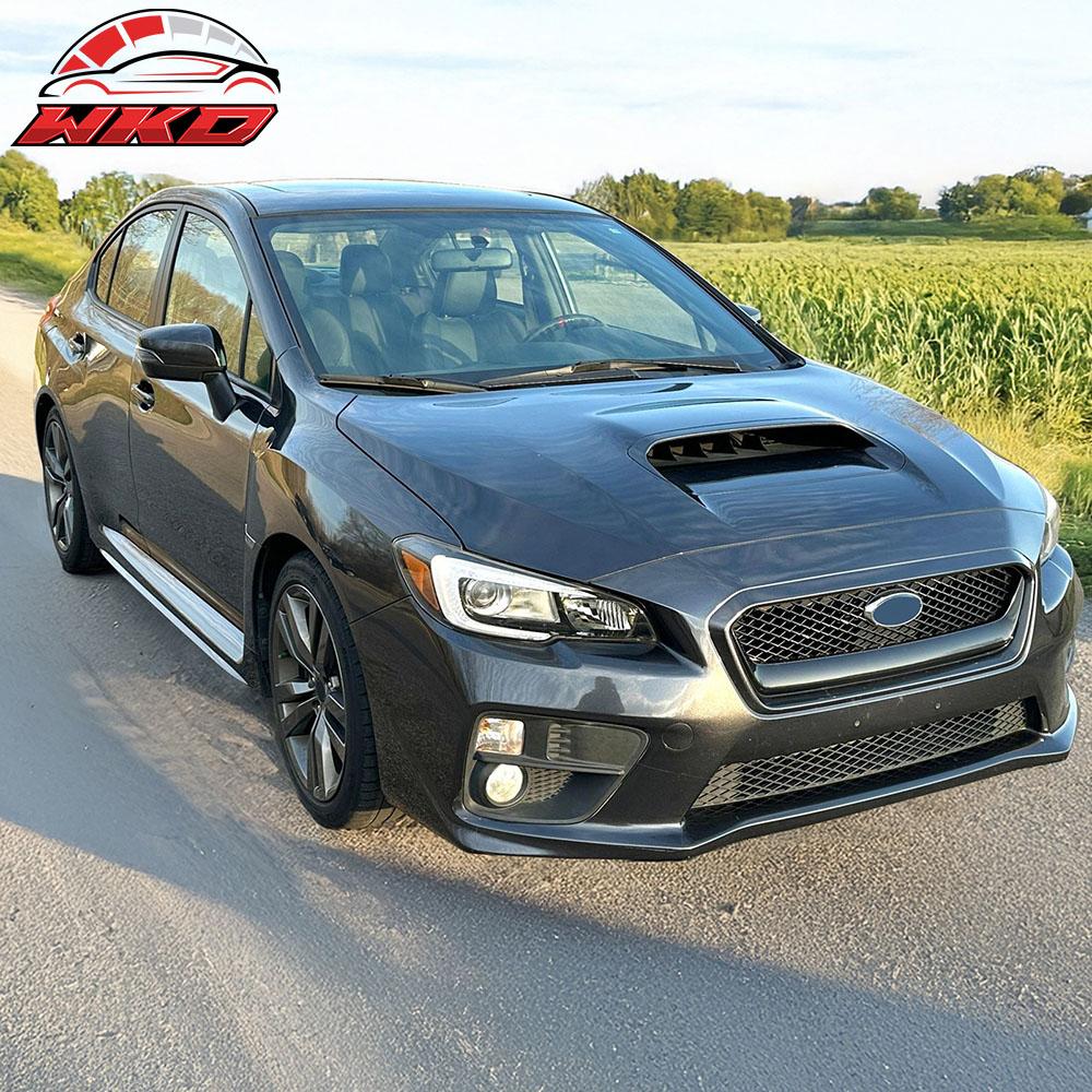 Fits 15-17 Subaru WRX STI JDM Style Front Bumper Upper Grille Gloss Black ABS