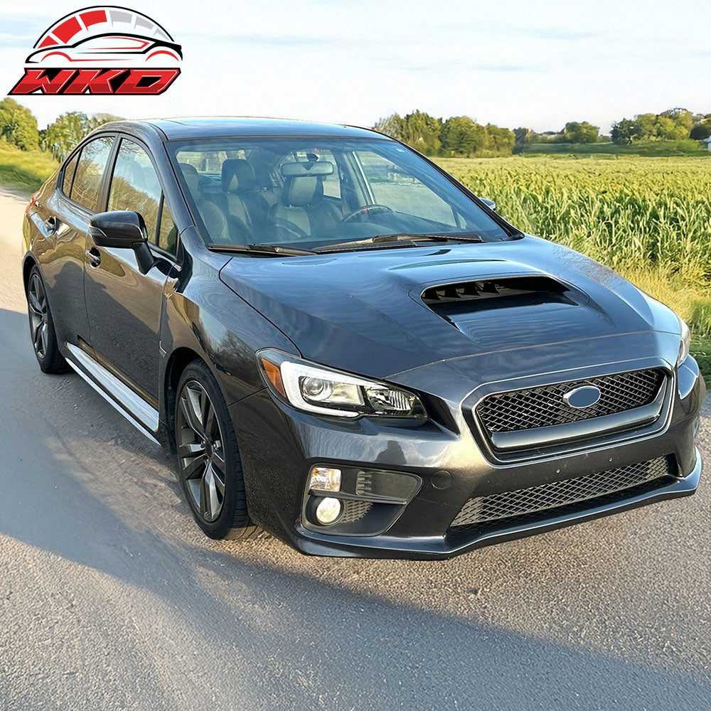 Fits 15-17 Subaru WRX STI JDM Style Front Bumper Upper Grille Gloss Black ABS