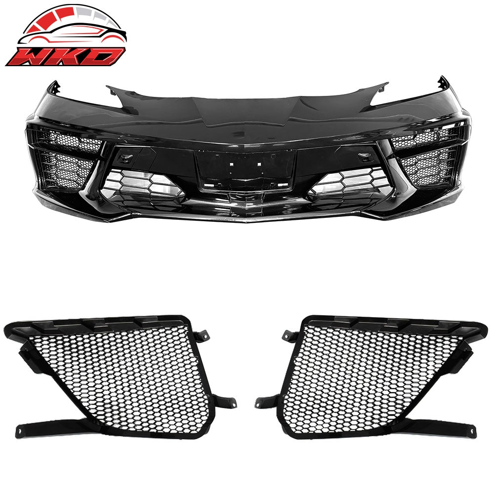 For 20-25 Chevy Corvette Stingray Z51 ABS Front Bumper Lower Mesh Insert Grilles