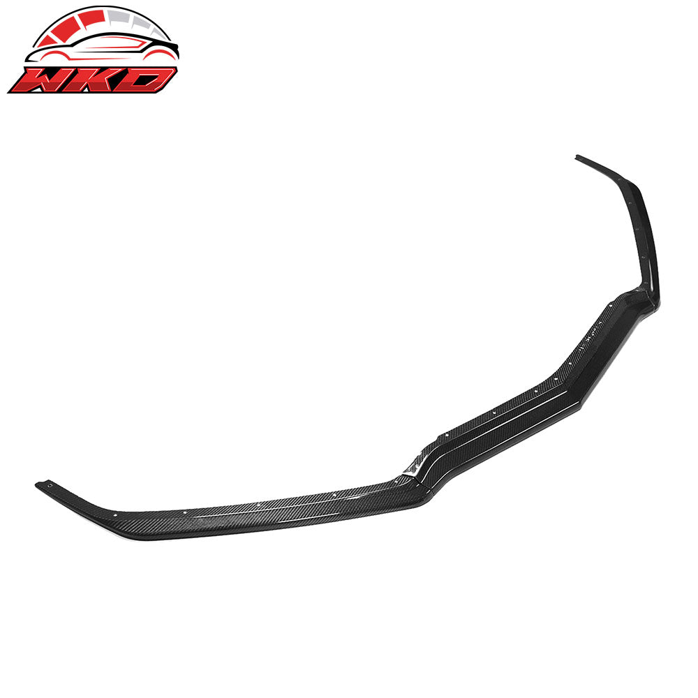 Fits 20-25 Chevy Corvette C8 Z51 Style Carbon Fiber Front Bumper Lip Spoiler 3PC
