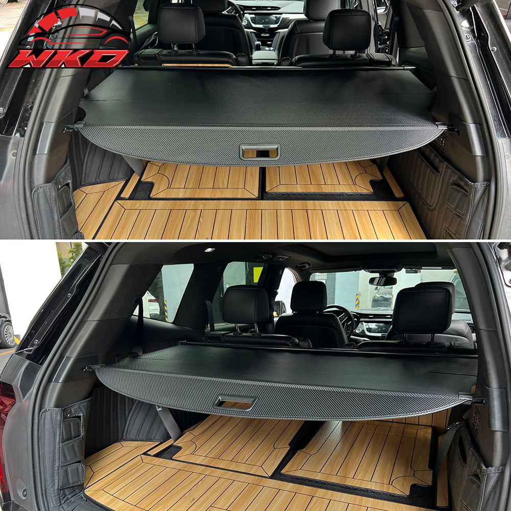 Fits 20-25 Cadillac XT6 Retractable Rear Trunk Cargo Cover Carbon Fiber Print