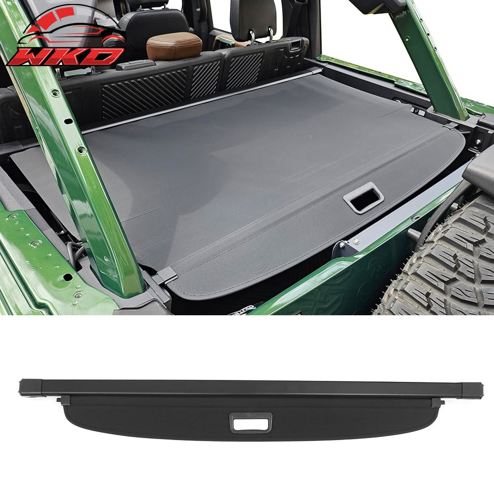 2021-26 Ford Bronco 4DR Retractable Rear Trunk Cargo Cover Luggage Shade Black | Wholesale