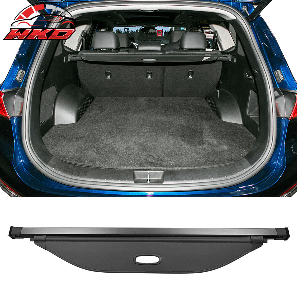 Fits 19-23 Hyundai Santa Fe Retractable Rear Trunk Cargo Cover Organizer Black