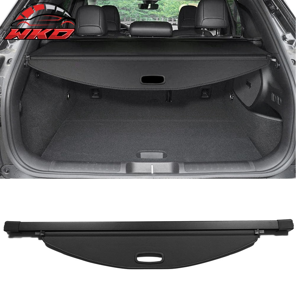 Fits 19-23 Jeep Cherokee Tonneau Cargo Shade Cover Black Vinyl+Aluminum Rod