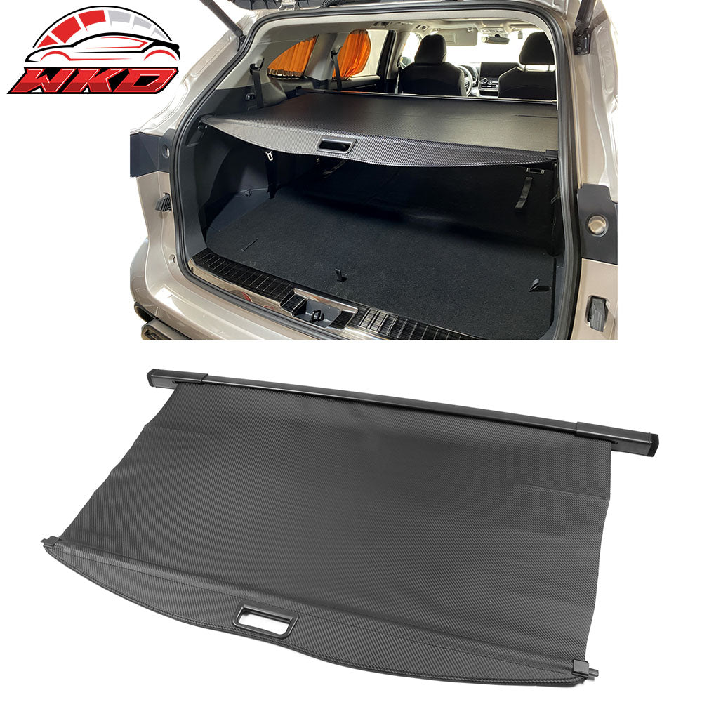 Fits 20-25 Toyota Highlander Retractable Cargo Cover Carbon Fiber Texture Style