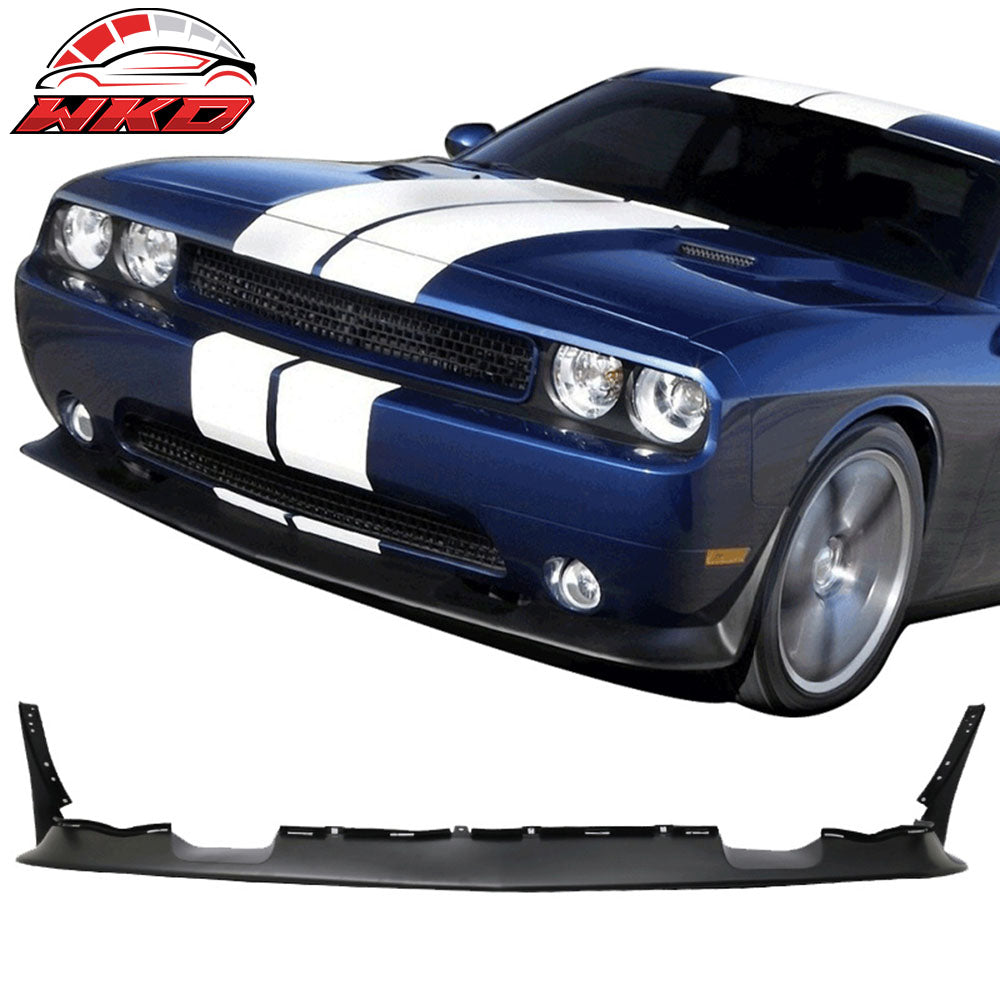 Fits 11-14 Challenger SRT Style PU Front Bumper Lip Spoiler Black