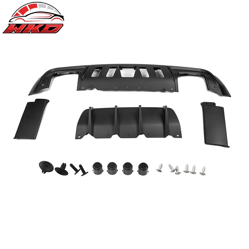 Fits 08-14 Dodge Challenger Front Rear Bumper Cover + Hellcat Lip + V4 Diffuser