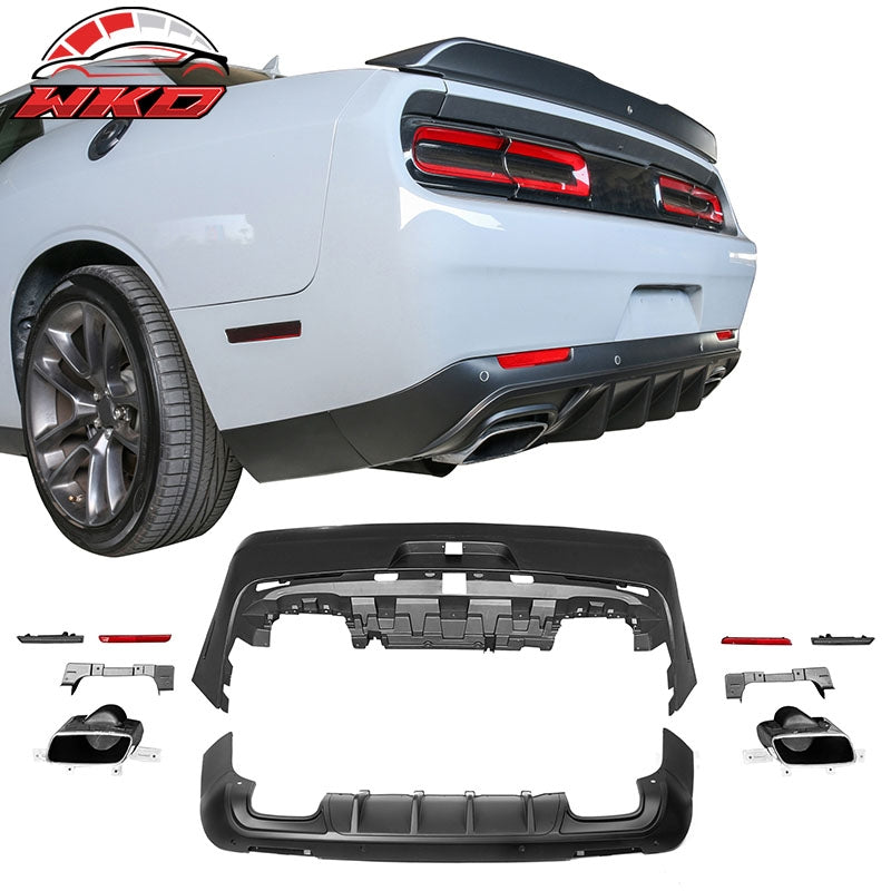 Fits 08-14 Challenger Front Rear Bumper (2015+ SRT Hellcat Style) + V3 Diffuser