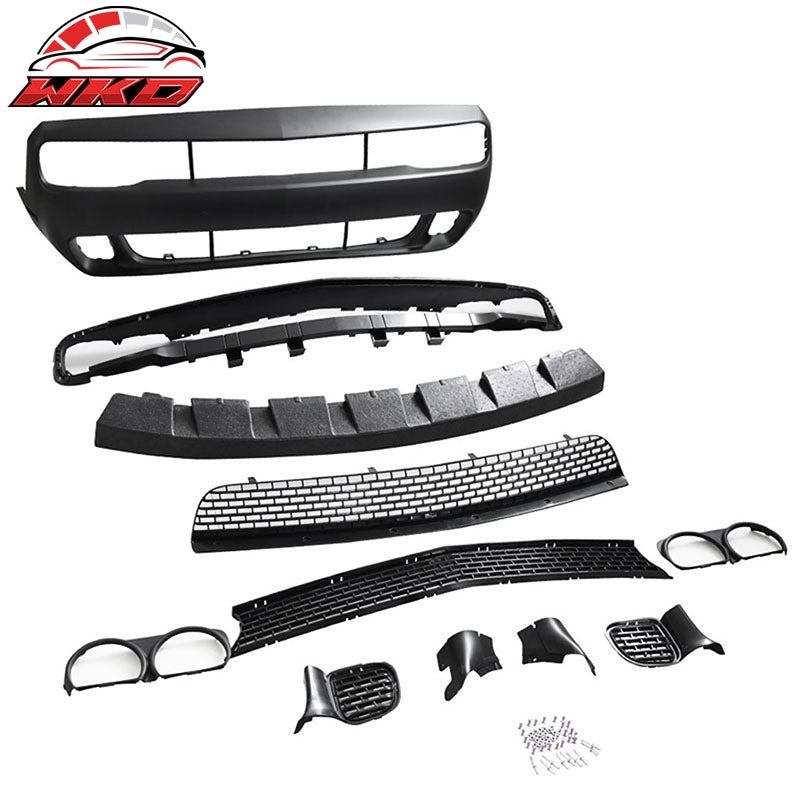 Fits 08-14 Challenger Front Rear Bumper (2015+ SRT Hellcat Style) + V3 Diffuser