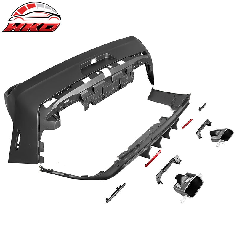Fits 08-14 Challenger Front Rear Bumper (2015+ SRT Hellcat Style) + V4 Diffuser