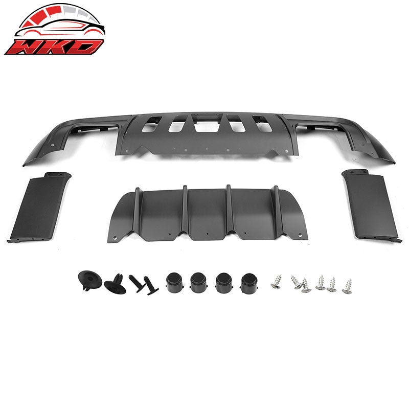 Fits 08-14 Dodge Challenger Front Rear Bumper Cover + Hellcat Lip + V1 Diffuser