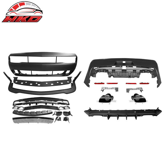 Wholesale 08-14 Dodge Challenger Front Rear Bumper Cover + Hellcat Lip + V2 Diffuser