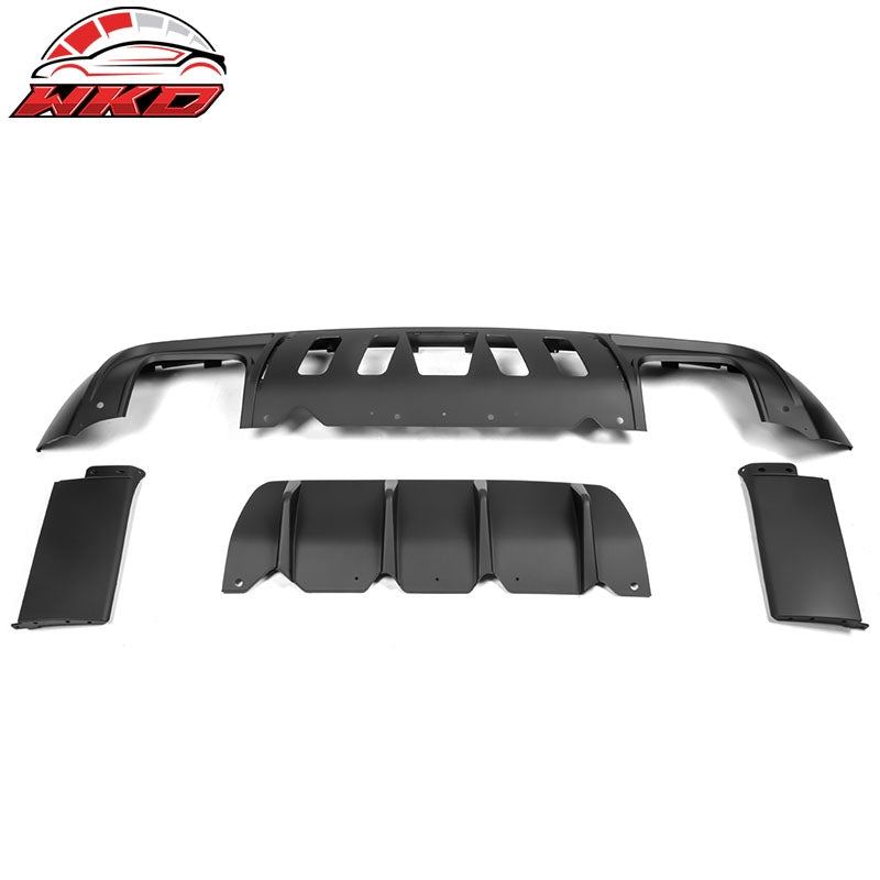 Fits 08-14 Dodge Challenger Front Rear Bumper Cover + Hellcat Lip + V3 Diffuser