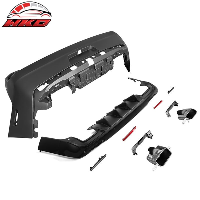 For 08-14 Challenger Front Rear Bumper w/ Lip + Hellcat Fender Flare V1 Diffuser