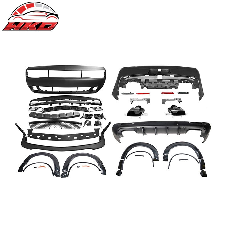 Wholesale 08-14 Challenger Front Rear Bumper w/ Lip + Hellcat Fender Flare V2 Diffuser