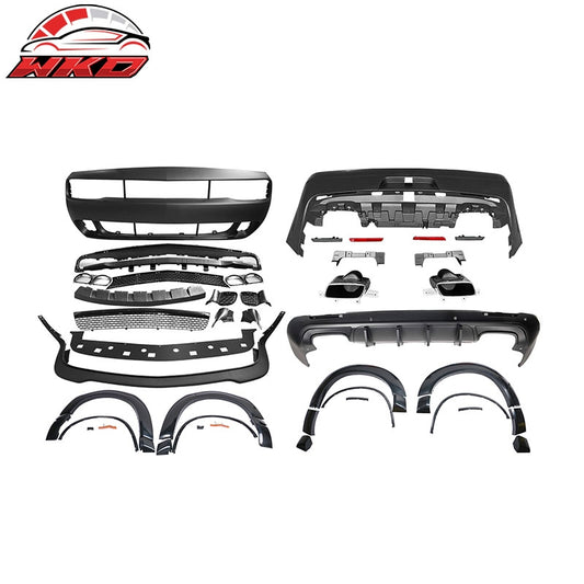 Wholesale 08-14 Challenger Front Rear Bumper w/ Lip + Hellcat Fender Flare V2 Diffuser