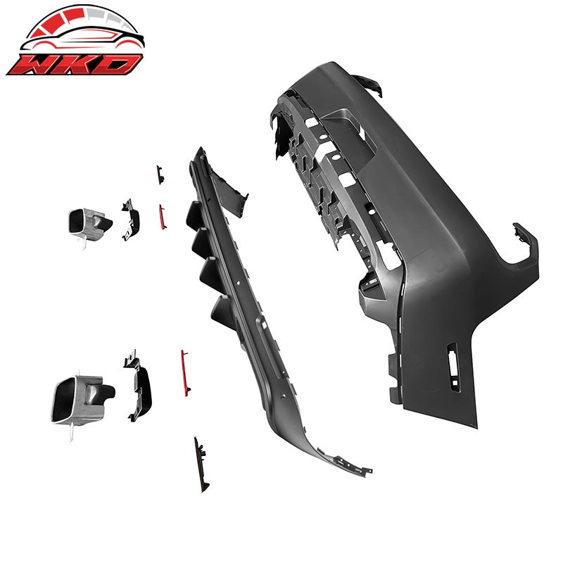 For 08-14 Challenger Front Rear Bumper w/ Lip + Hellcat Fender Flare V2 Diffuser