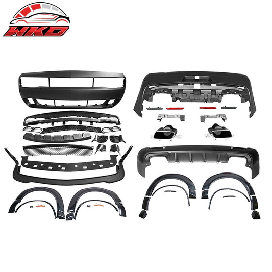 Wholesale 08-14 Challenger Front Rear Bumper w/ Lip + Hellcat Fender Flare V3 Diffuser