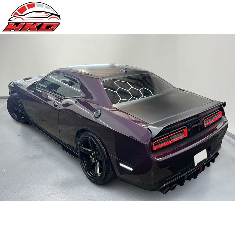Fits 15-23 Dodge Challenger SXT Style Black Primer PP Side Skirts Diffusers Lips