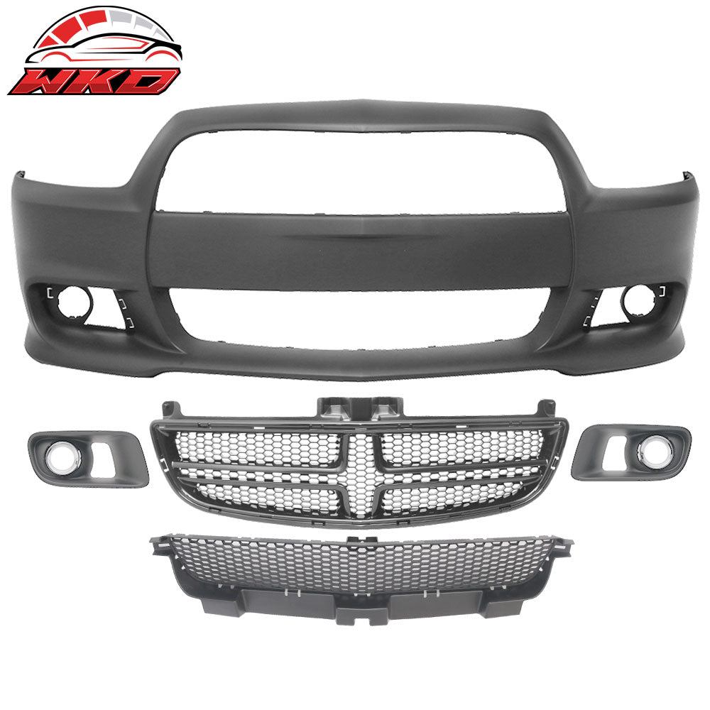 Fits 11-14 Dodge Charger SRT8 Style Front Bumper Cover Conversion Replacement PP