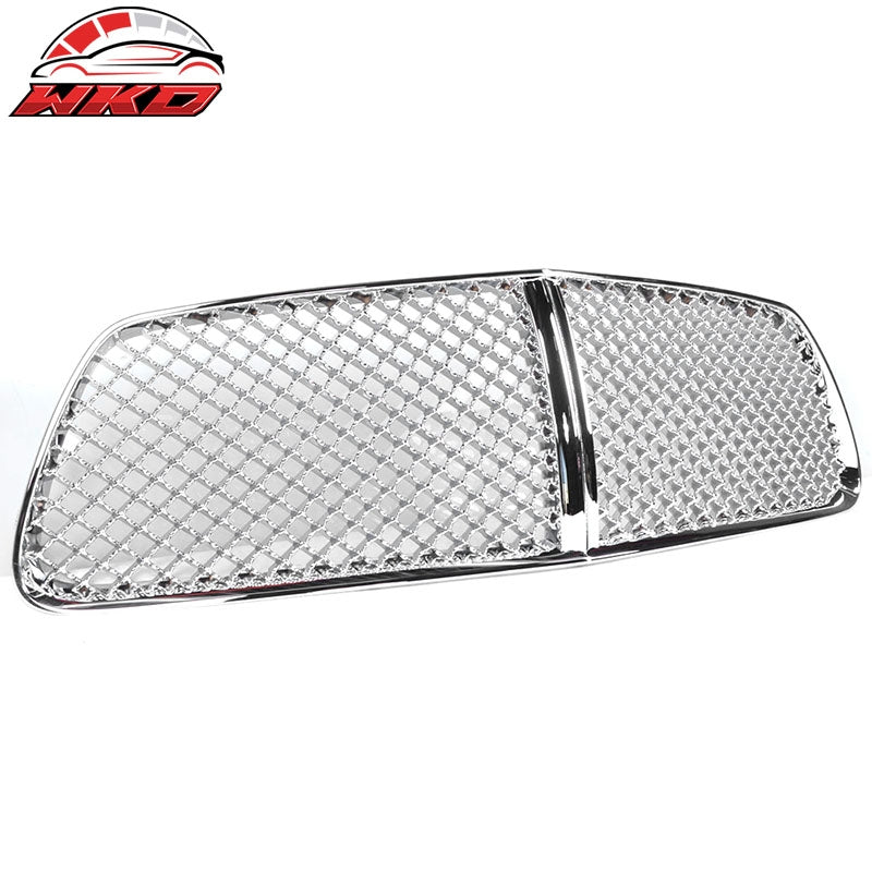 Fits 11-14 Dodge Charger Chrome Honeycomb Mesh Front Hood Bumper Grill Grille