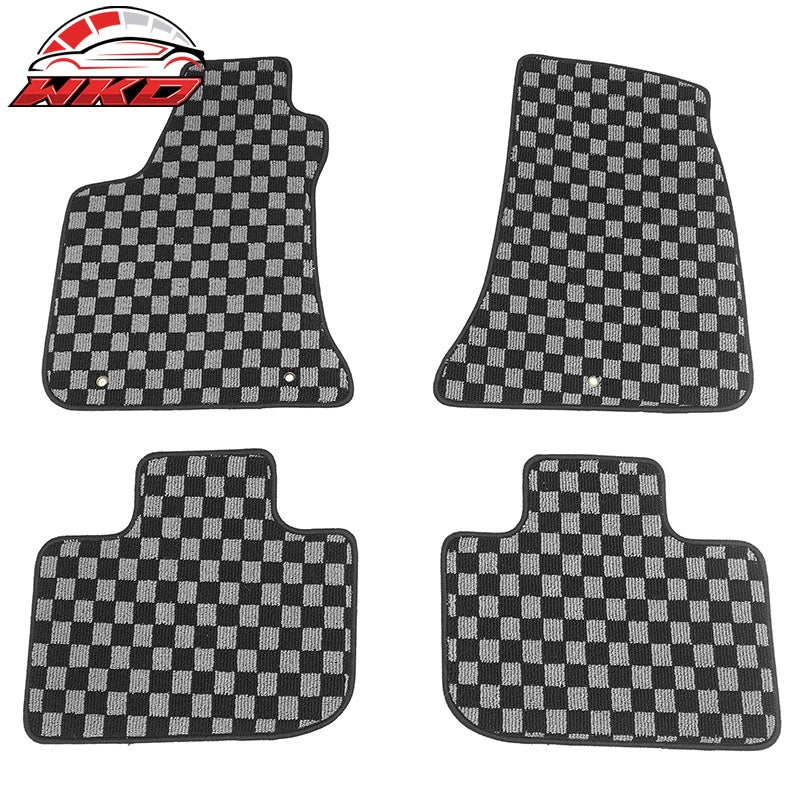 Wholesale 11-23 Charger Chrysler 300 Floor Mats Carpets Checkered Black Gray Plaid