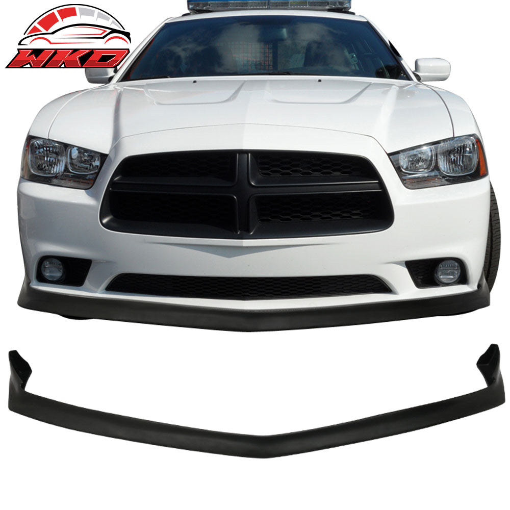 Fits 11-14 Dodge Charger Front Bumper Lip For Non SRT Unpainted PU Chin Spoiler