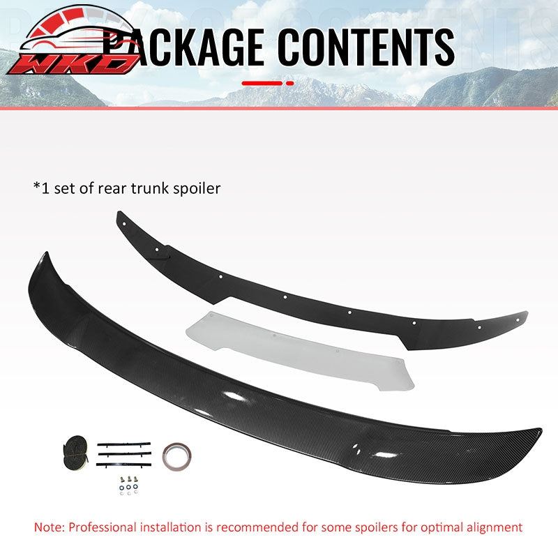 Fits 11-23 Charger SRT Carbon Fiber Print Trunk Spoiler + Venom V2 Gurney Flap
