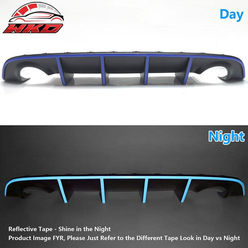 Fits 15-23 Charger SRT Quad Exhaust Rear Diffuser with Blue Reflective Tape