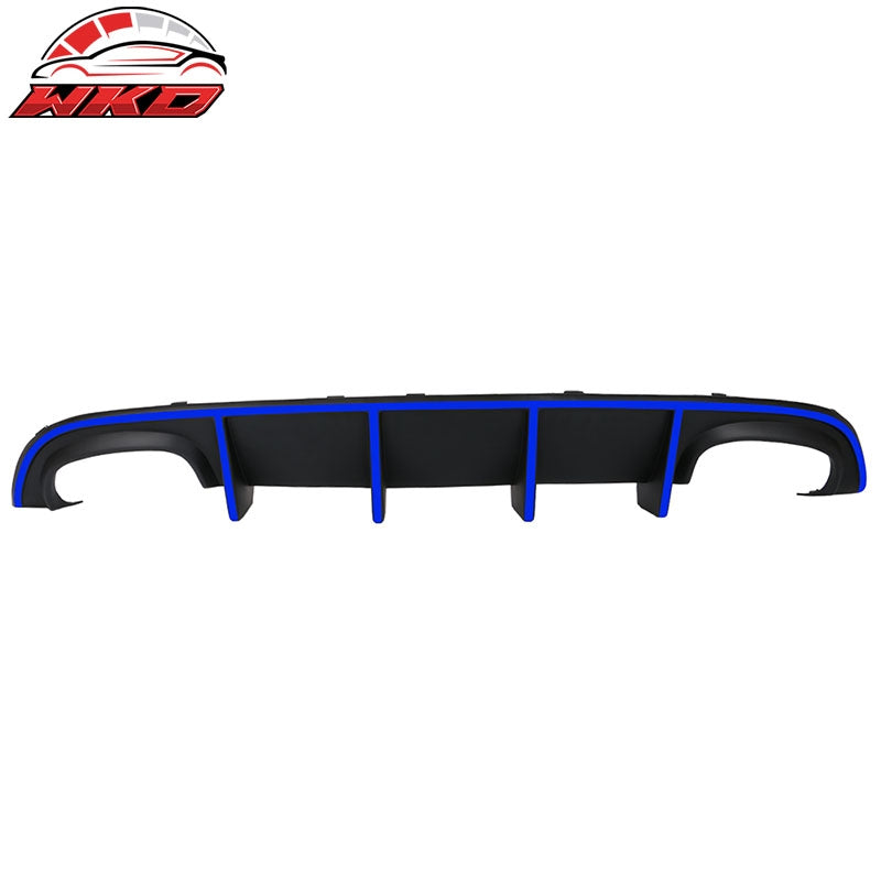 Fits 15-23 Charger SRT Quad Exhaust Rear Diffuser with Blue Reflective Tape