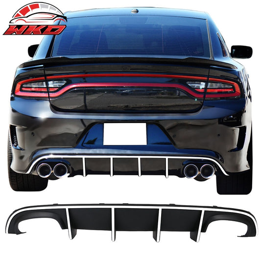Wholesale 15-23 Charger SRT Quad Exhaust Rear Diffuser with White Reflective Tape