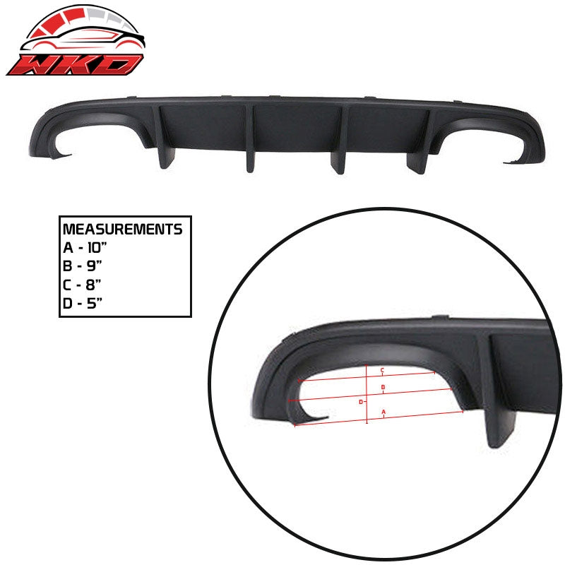 Fits 15-23 Charger SRT Quad Exhaust Rear Diffuser with White Reflective Tape