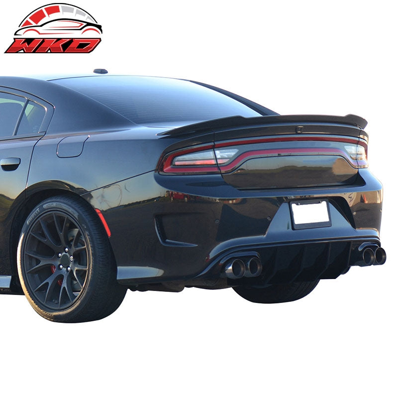 Fits 15-23 Charger SRT Quad Exhaust Rear Diffuser with Yellow Reflective Tape