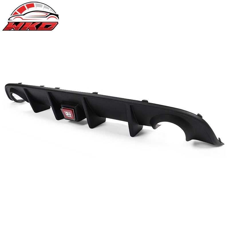 Fits 15-23 Charger SRT Rear Bumper Diffuser Lip Valance W/ Red LED Brake Lamp