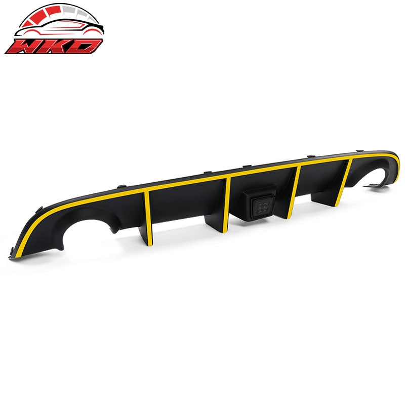 Fits 15-23 Charger SRT Rear Diffuser w/ Smoke LED Lamp & Yellow Reflective Tape