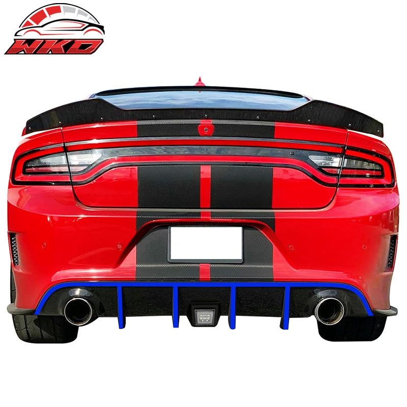 Fits 15-23 Charger SRT Rear Diffuser with Clear LED Lamp & Blue Reflective Tape
