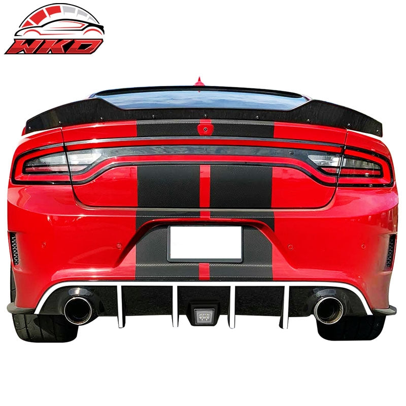 Fits 15-23 Charger SRT Rear Diffuser with Clear LED Lamp & White Reflective Tape