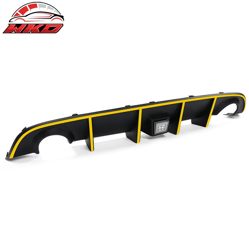 Fits 15-23 Charger SRT Rear Diffuser w/ Clear LED Lamp & Yellow Reflective Tape