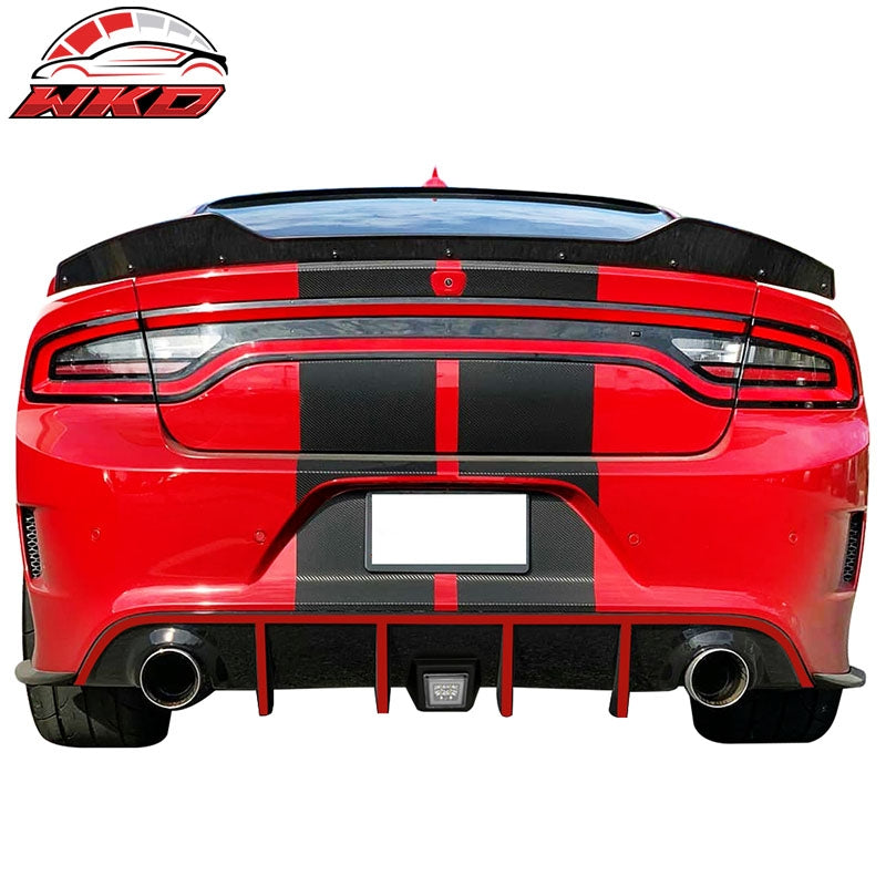 Fits 15-23 Charger SRT Rear Diffuser with Clear LED Lamp & Red Reflective Tape