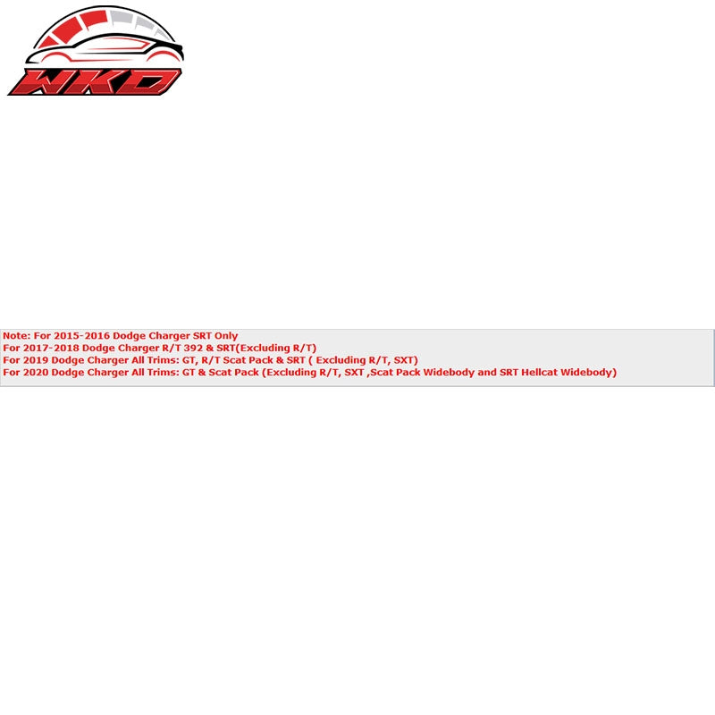 Fits 15-23 Charger SRT Rear Diffuser with Clear LED Lamp & Red Reflective Tape