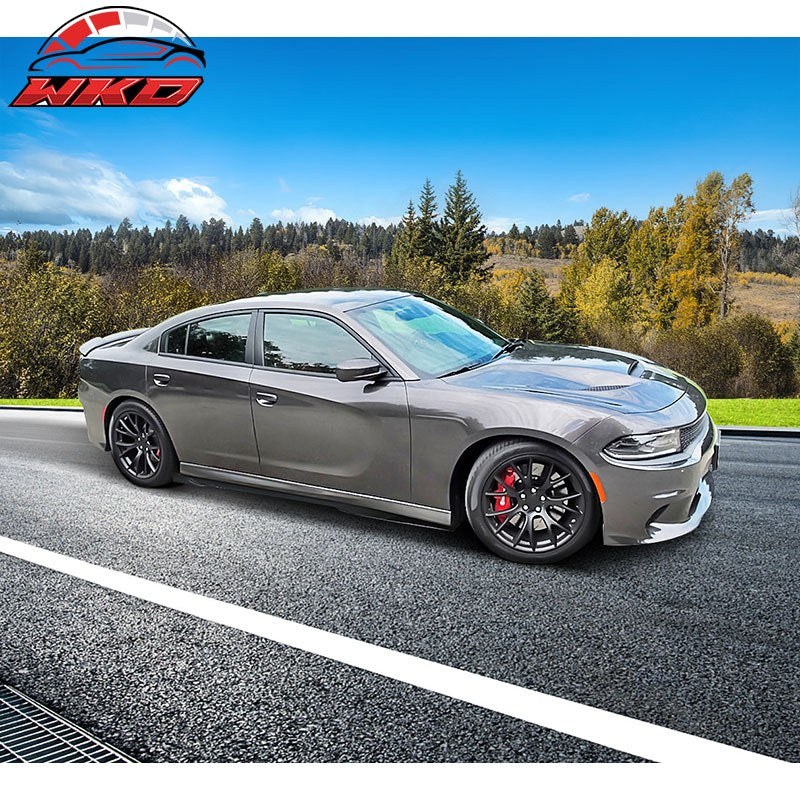 Fits 12-23 Dodge Charger SRT Side Skirts Extension Rocker Panel PP - Gloss Black