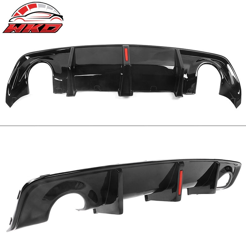 Fits 20-23 Charger SRT Widebody Gloss Black Rear Diffuser Lip + Apron Spats - PP